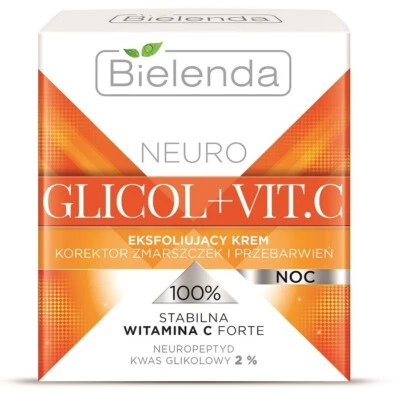 Bielenda Neuro Glicol Vit C Exfoliating Night Cream Wrinkles Discoloration 50ml - Image 1 of 4