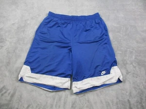 Vintage 90s Nike Basketball Shorts Mens Blue White XXL Gray Tag Gym Hoops Baggy - Picture 1 of 7