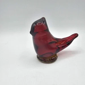 Red Cardinal Of Love Figurine 1993  Leo Ward Ruby Bird Glass Signed Vintage - Picture 1 of 11