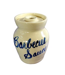 Casey Keramik Barbecue Sauce BBQ Steinzeug Topf Urne mit Deckel 32oz 6" Marshall TX - Bild 1 von 10