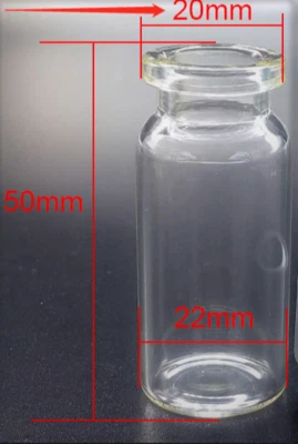 1200PCS 10ml Tall Headspace Vials Clear Glass Bottle 20mm Crimp top Flat Bottom - Image 1 of 4