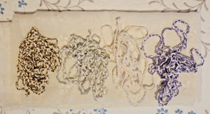 Lot of 4 Vintage French Rococo 1/4" Scalloped Edge Trim 4 Colors Doll Clothes - Picture 1 of 3