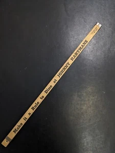 Vintage Advertising Ruler Johnny Hartman's Restaurant Iowa Expanding Yard Stick - Picture 1 of 8