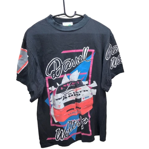 Vintage VG Darrell Waltrip Black All Over Print T-Shirt Medium Single Stitch USA Cover