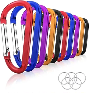 10-Pack 3'' Aluminum Spring Snap Hook Carabiners for Camping and Travel - Bild 1 von 12