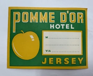 Calcomanía adhesiva vintage con etiqueta de jersey de hotel Pomme D’or - Imagen 1 de 7