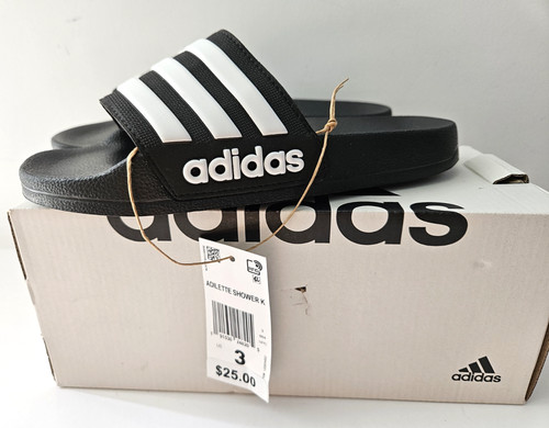 Adidas Adilette shower K sandalo slide nero bianco unisex bambino G27625