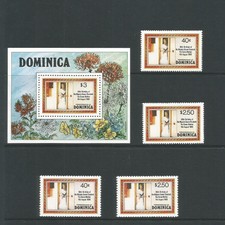 Dominica 1980 80th Birthday Of Queen Mother UMM Set + Sheet SG 732/4 + 732/3a