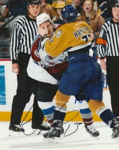 SCOTT HARTNELL & DAN HINOTE SIGNED HOCKEY FIGHT 8x10 PHOTO! PREDATORS AVALANCHE - Picture 1 of 1