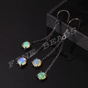 Etíope Ópalo Jewelry-Dangle Earrings-Handmade Jewelry-Natural Opal-J-390 - Imagen 1 de 12
