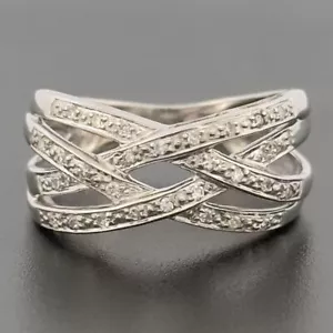 9ct White Gold 0.10ct Diamond Cluster Ring Size K - Picture 1 of 9