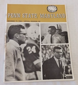 Vintage 1966 Penn State Football Program 1ST JOE PATERNO Game Maryland PSU Lions - Picture 1 of 3