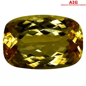 2.97 ct AIG Certified Cushion Cut (10 x 7 mm) Orange Yellow Imperial Topaz - Picture 1 of 4
