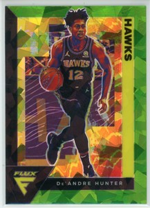 2020-21 Panini Flux De'Andre Hunter Green Cracked Ice Prizm #2 Hawks