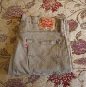 Levis 513 Jeans W34 L30 Mens Sand Tapered Fit Stretch Denim - Picture 1 of 7
