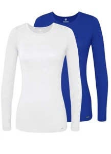 Adar 2 Pack Women’s Comfort Long Sleeve T-Shirt/Underscrub Tee Mixed Colors - Picture 1 of 189