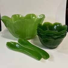 Vintage Lettuce Shaped Precidio Large Serving Bowl,6 Bowls, 2 Serving Spoons