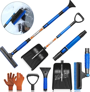 4 in 1 Extendable Ice Scrapers for Car Windshield, 48.5" More Sturdy Snow Shovel - Picture 1 of 8
