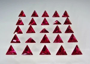 Red Ruby Triangle Cut Shape SIZE CHOICE Loose Stones Corundum Gemstones - Picture 1 of 6