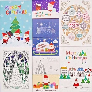 Christmas Xmas Seasonal Holiday Greeting Elegant Cute Gift Cards with Envelope - Picture 1 of 26
