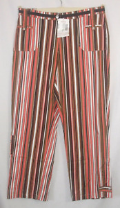 BIBA - Coral Mix Striped Crop Jeans in Stretch Cotton - UK Size 16 BNWT €89