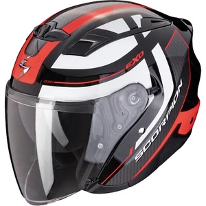 Motorrad Helm XS - Scorpion Exo-230 Pul Jethelm Sonnenblende - schwarz-rot - Bild 1 von 3