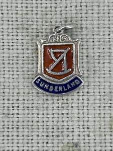 DE COLECCIÓN plata SUNDERLAND esmalte recuerdo escudo encanto colgante viaje - Imagen 1 de 3