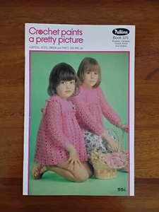 PATONS CROCHET PATTERN BOOK 375 JUMPERS VESTS SMOCK PANTS BOLERO 5 6 8 & 12 PLY - Picture 1 of 3