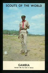 Scouting postcard chrome Boy Scouts of the World 1968 Series Gambia - Picture 1 of 2