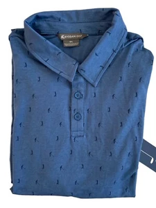 Kyodan Lightweight Golf Stretch Moisture Wicking Polo Shirt Blue Men's Medium - Picture 1 of 1