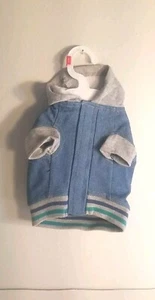 Top Paw Denim Pet Jacket With Hood Size XS - Picture 1 of 3
