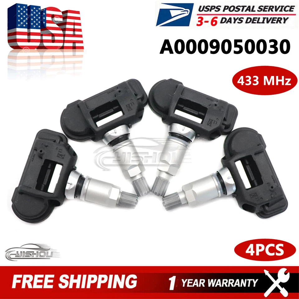 4X A0009050030 TPMS Tire Pressure Monitoring Sensor for Mercedes-Benz C350 C300 - Image 1 of 4