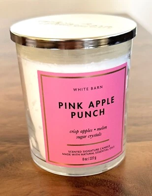 Bath & Body Works White Barn Pink Apple Punch Candle SCENTED SUGAR CRYSTALS 8oz - Image 1 of 3