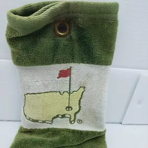 Masters Tri Fold Golf Towel Green/White Hanging PGA Towel - Picture 1 of 6
