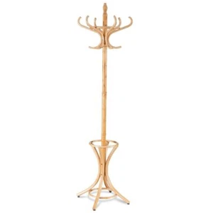 Wooden Coat Rack Hat Hanger Free Standing Hallstand Umbrella Stand with 12 Hooks - Picture 1 of 8