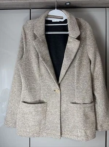 Damart Womens Jacket UK12 Beige Oatmeal Pockets Knitted effect - Picture 1 of 18