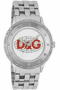 D&G Prime Time DW0144 con Logo Rosso Brillantini Orologio Donna - Foto 1 di 1