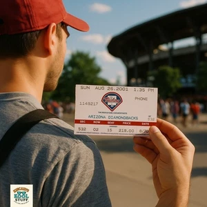 Philadelphia Phillies vs Arizona Diamondbacks Aug 26, 2001 Game Ticket Veterans - Picture 1 of 3