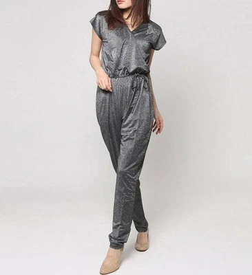 Desigual Women Jumpsuit Silver Stretch Ph1 Size M EU 40 - Image 1 of 4