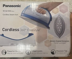 Panasonic NI-QL1000 Cordless 360 Freestyle Steam Dry Iron with Case Blue - Picture 1 of 4