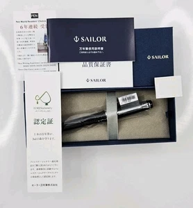 Penna stilografica SAILOR PG03B nera oro 14K 585 pennino fine con scatola scheda garanzia - Foto 1 di 14