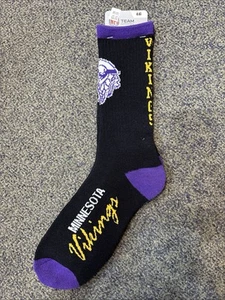 Old Skool Blackout NFL Team Apparel Minnesota Vikings 504 Black Large Socks - Picture 1 of 3
