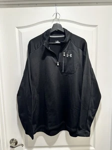 Under Armour Coldgear Men's Armour Fleece 1/4 Zip Black Pullover, Size XL - Picture 1 of 10