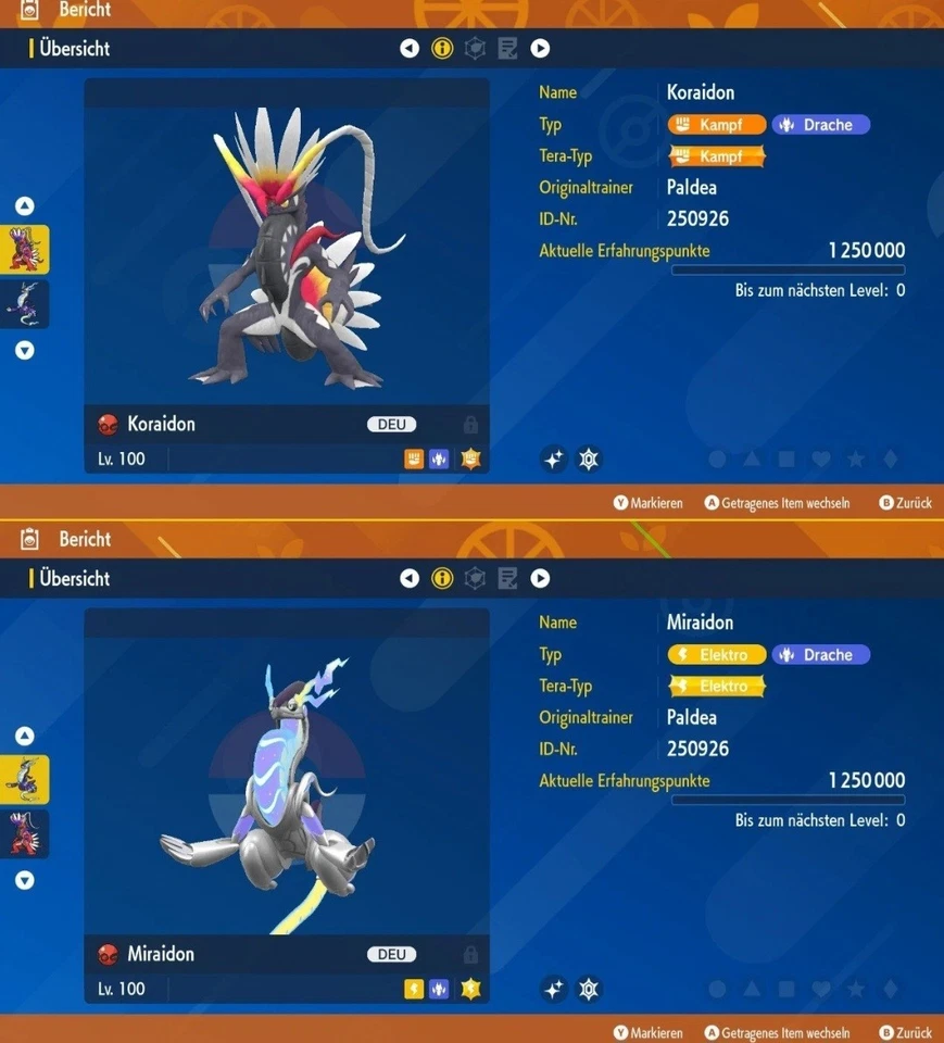 Event Shiny Koraidon/Miraidon 6IV |LVL 100 | Pokemon Karmesin&Purpur [Deutsch] - Bild 1 von 1
