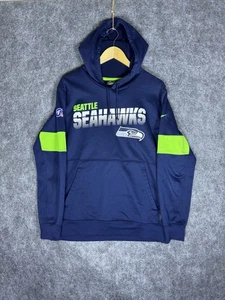 Nike On Field Seattle Seahawks Herren Large Navy Blau/Neongrün Hoodie NFL - Bild 1 von 10
