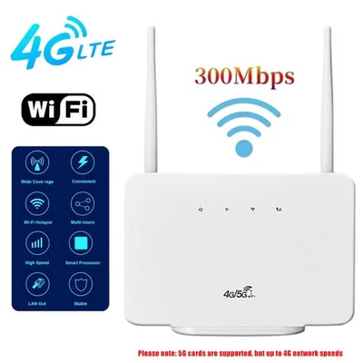 4G LTE CPE Router Mobile WiFi Hotspot 300 Mbps SIM Card Slot WLAN Router - Bild 1 von 4