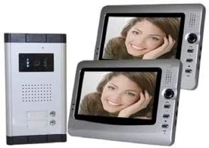 Videocitofono Bifamiliare Colori Telecamera LED Esterno 2 Monitor LCD 7 Pollici - Foto 1 di 1