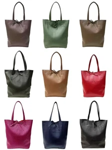 XL elegante Ledertasche Umhängetasche Shopper Schultertasche Tote echtes Leder - Bild 1 von 27