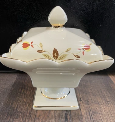Halls Superior AUTUMN LEAF Footed Candy Dish With Lid GENUINE CHINA SPECIALTIES - Image 1 of 4