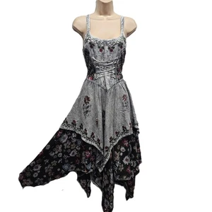 Übergröße Bohemian doppellagiges Korsett Festival Kleid Vintage-inspirierter Saum - Bild 1 von 9
